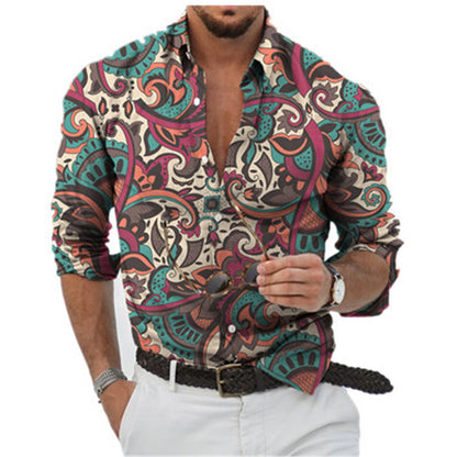 Men Beach Leisure T Shirts Long Sleeve Shirt Men