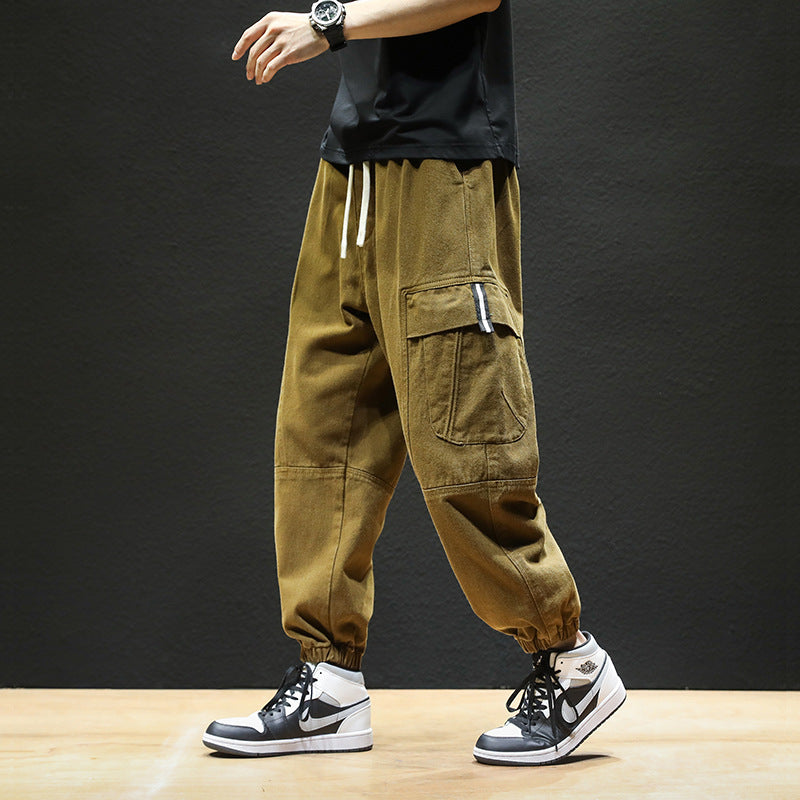 Men Cargo Pants Retro Classic Men's Spring Pure Cotton Casual Pants Sports Pants