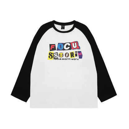 Men Long Sleeve T Shirt Letter Printing Heavy Weight Cotton Base Shirt