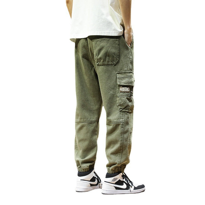 Men Cargo Pants Retro Classic Spring Loose Cargo Pants Men's Cotton Fashionable Casual Trousers