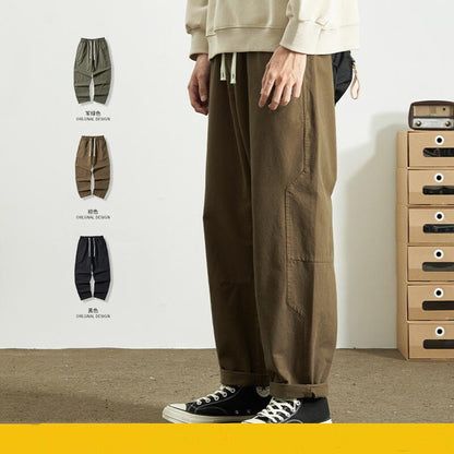 Men Cargo Pants Retro Classic Overalls Men's Spring and Autumn Fashion Brand Straight-Leg Pants