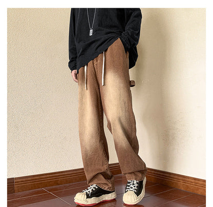 Men Cargo Pants Retro Classic American Jeans Men Autumn Loose Straight Pants