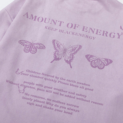 Men Long Sleeve T Shirt Butterfly Print