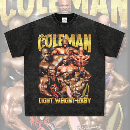 Men's Vintage Boxer T-Shirt American Vintage Ronnie Coleman Printed Short Sleeve Men's T-Shirt