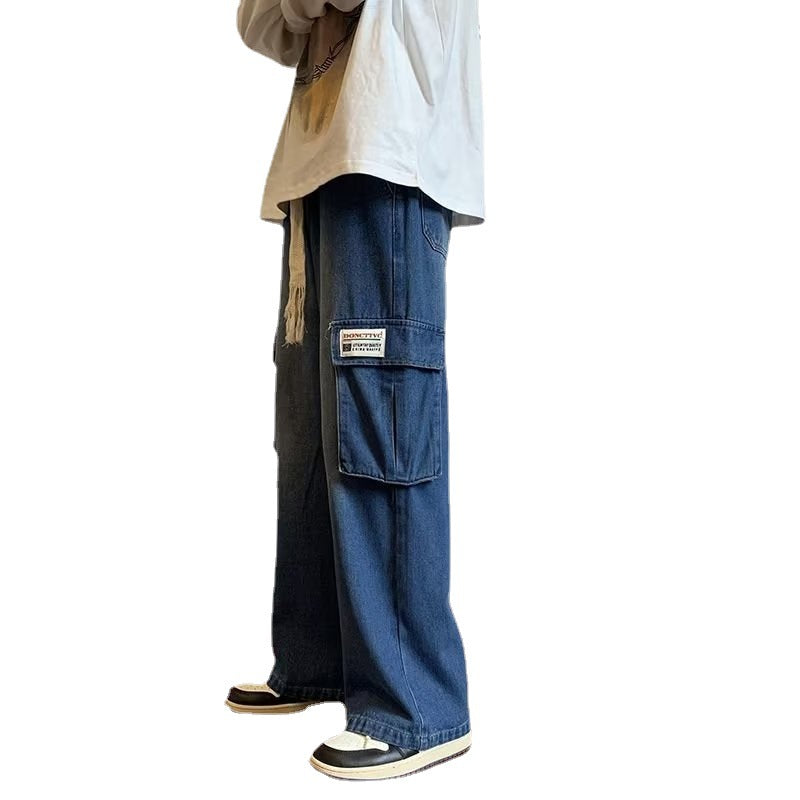 Men Cargo Pants Retro Classic Retro Loose Casual Wide Leg Pants