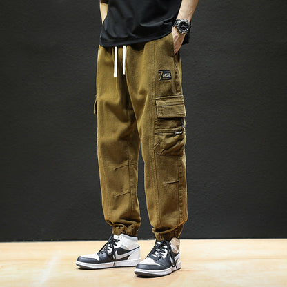 Men Cargo Pants Retro Classic Spring Loose Cargo Pants Men's Cotton Fashionable Casual Trousers