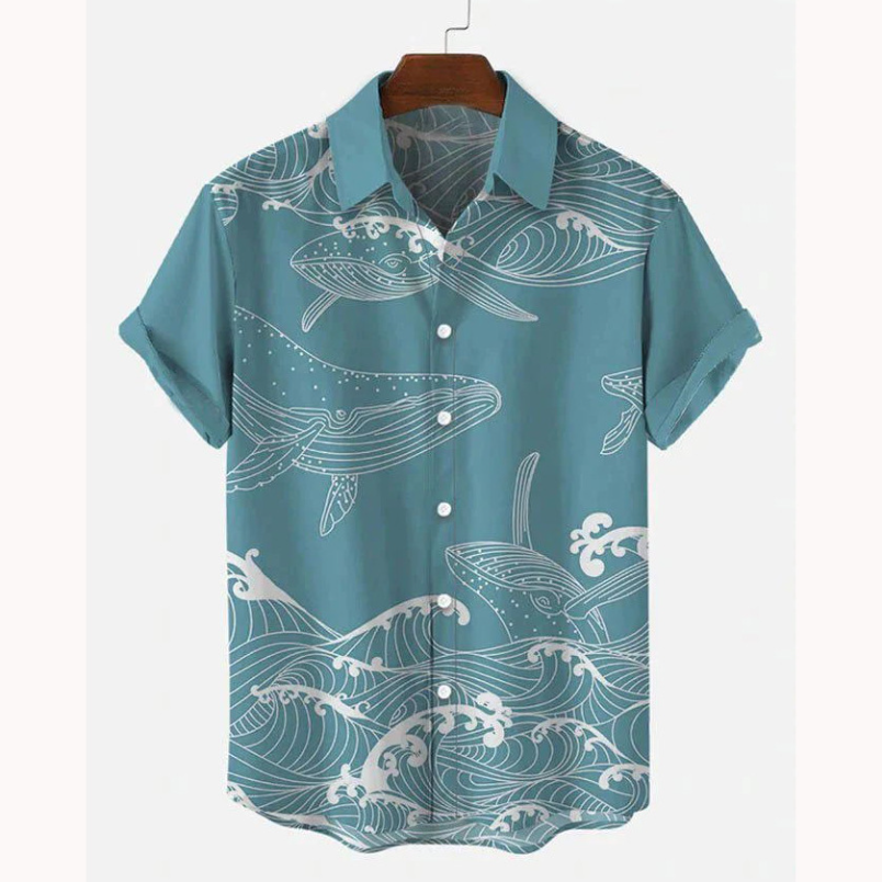 Men Beach Leisure T Shirts Men's Short Sleeve Printed Shirt